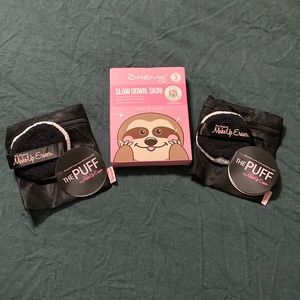 The Puff by Original Makeup Eraser and The Crème Shop Korean Face Masks